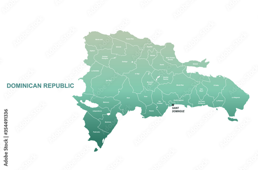 Obraz premium dominican republic map. vector map of dominican republic in caribbean.