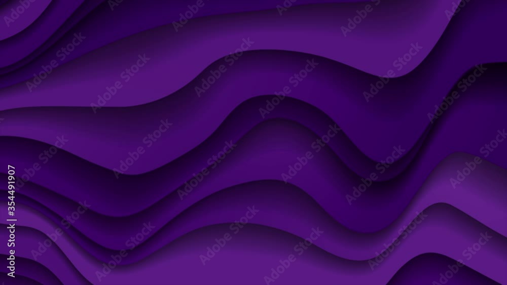 Dark violet paper waves abstract motion design. Seamless looping. Video animation Ultra HD 4K 3840x2160