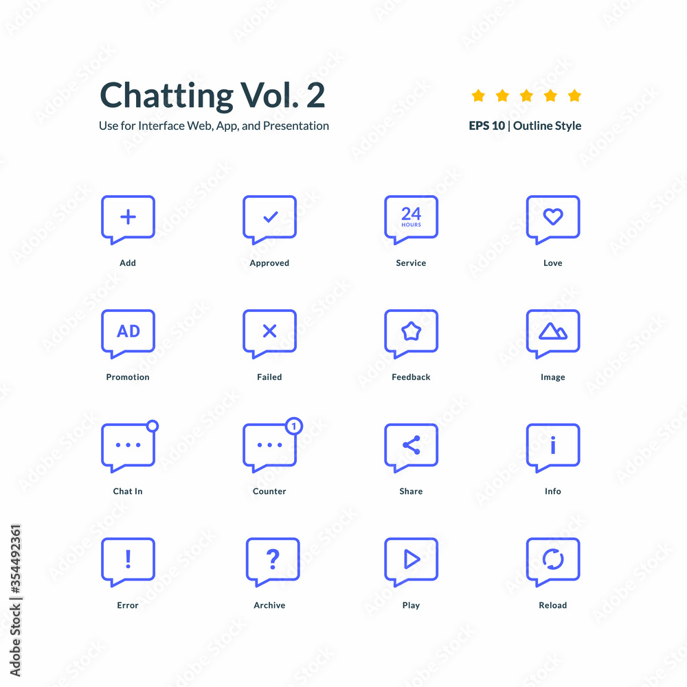 chat icon set part 2 graphic design vector illustration