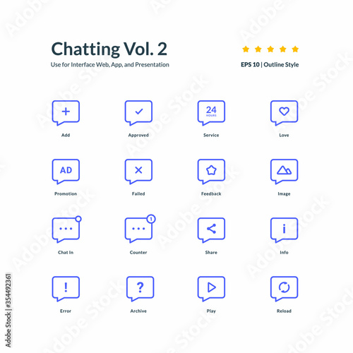 chat icon set part 2 graphic design vector illustration