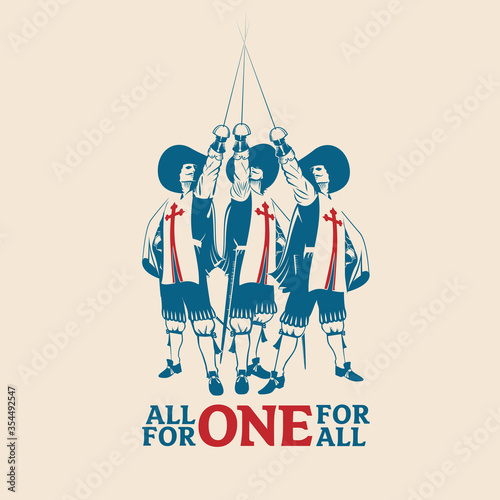 All For One For All vector illustration for commercial use such as logo, tshirt graphic, etc... photo