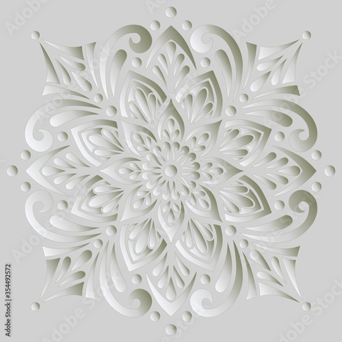 Mandala pattern white gradient good mood