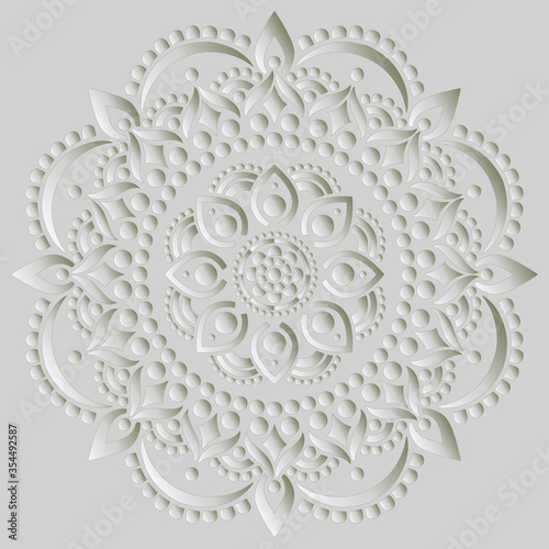 Mandala pattern white gradient good mood