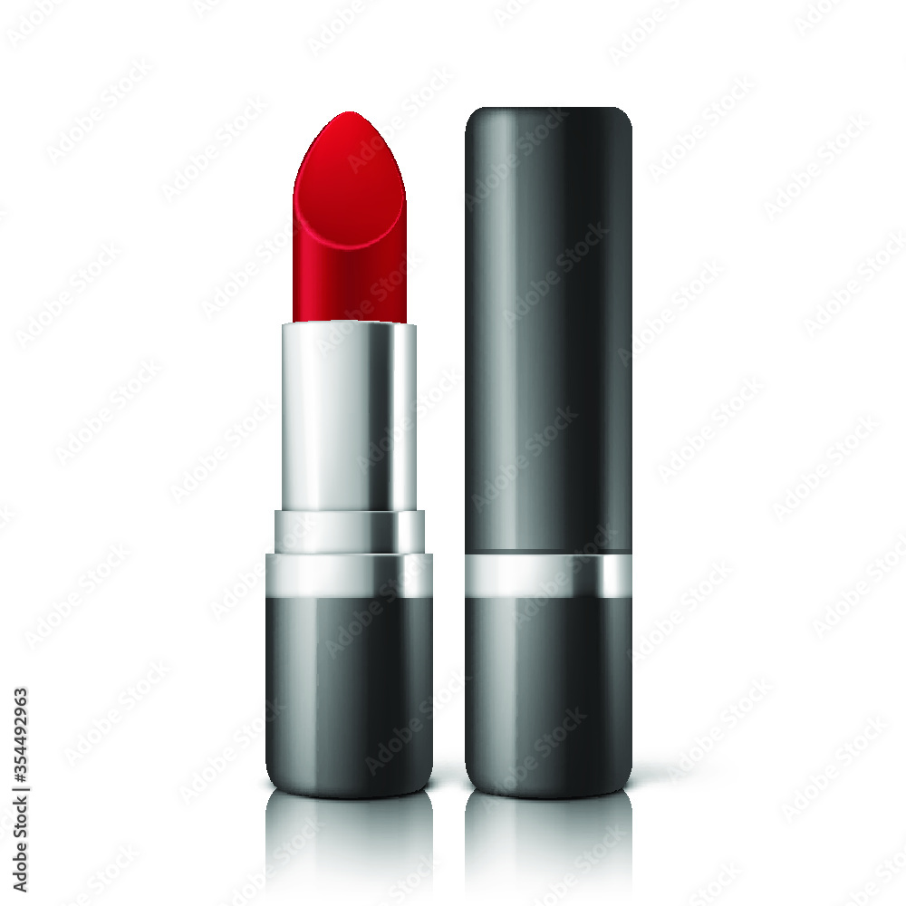Red lipstick on white background. Vector illustration Red lipstick on white background. Vector illustration