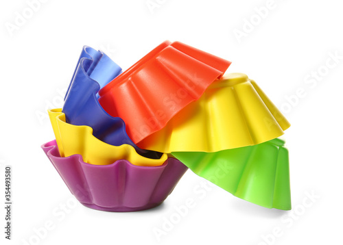 Stack of colorful silicone ...