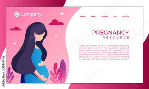 Woman pregnant landing page design