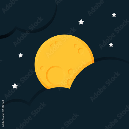 Full moon sky in paper art