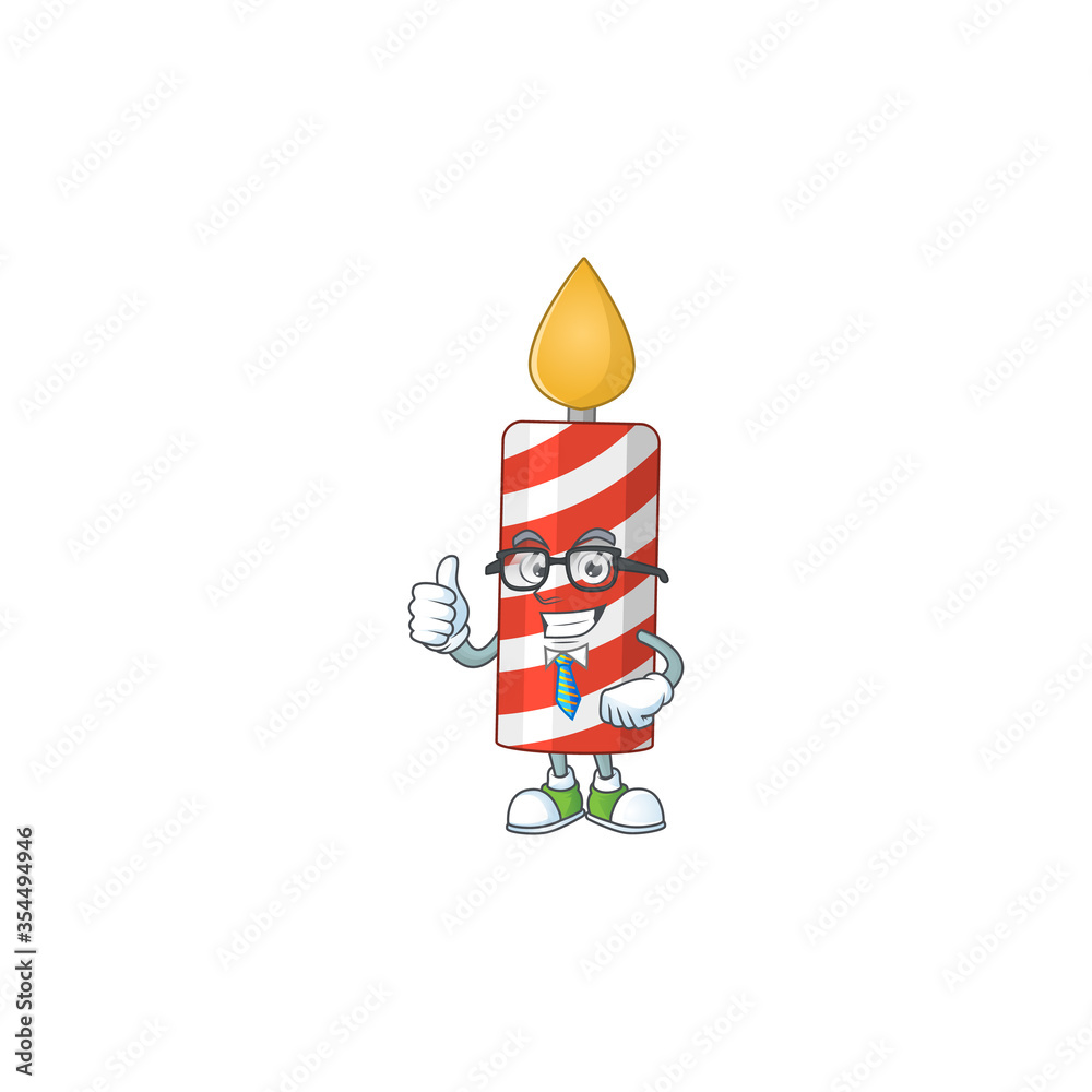 Εκτύπωση καμβά cartoon drawing concept of candle as a successful businessman