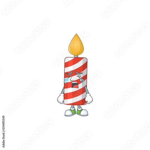 A crying candle cartoon character drawing concept