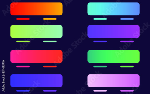 set of gradient colorful pallet