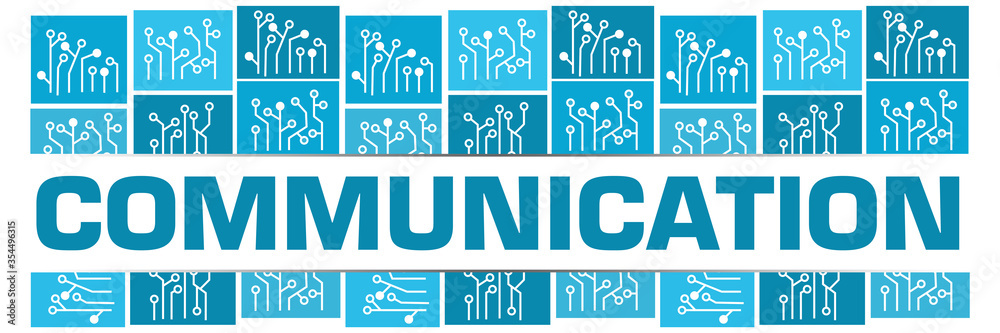 Communication Blue Circuit Grid Badge Style Horizontal Communication Blue Circuit Grid Badge Style Horizontal