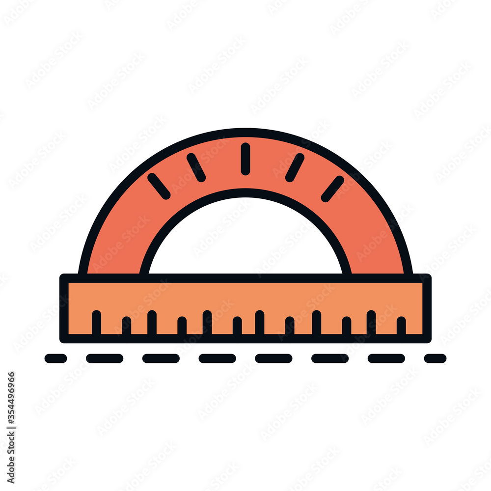 math education school science protractor geometry line and fill style icon math education school science protractor geometry line and fill style icon
