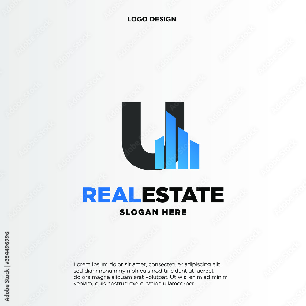 U Initial logo concept with building template vector. U Initial logo concept with building template vector.
