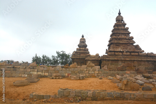 Shore temple in Mahabalipuram is a famous ancient landmark located near Chennai, India