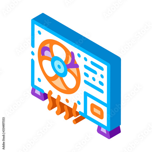 Working Conditioner System vector isometric sign. color isolated symbol illustration