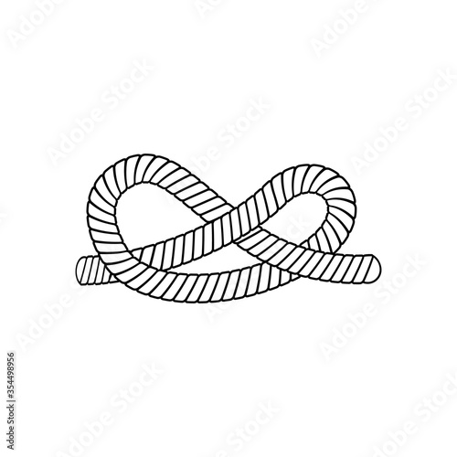 Eternity knot - cartoon rope tying into infinity sign
