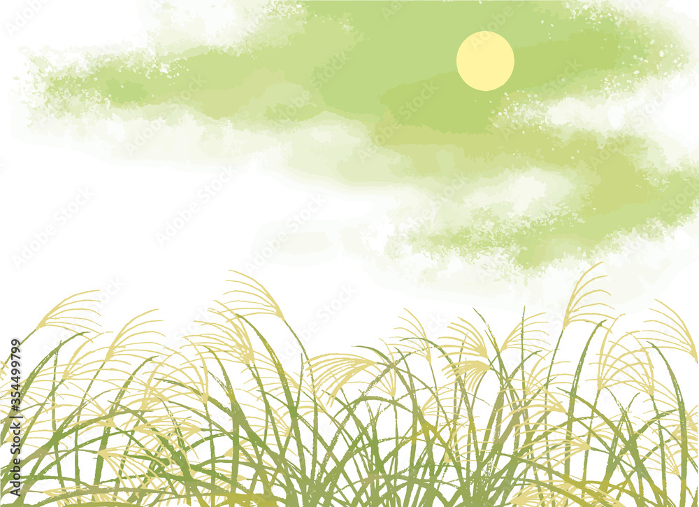 十五夜の月とススキのベクターイラスト Stock Vector Adobe Stock 十五夜の月とススキのベクターイラスト Stock Vector Adobe Stock