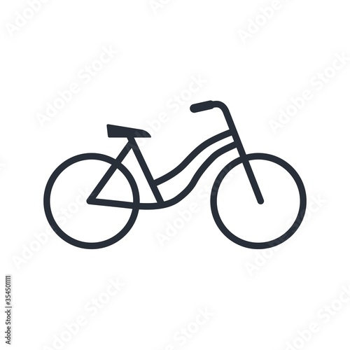 Bicycle. Bike. Black vector linear icon isolated on white background.