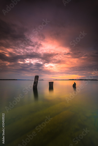 sunset on the lake