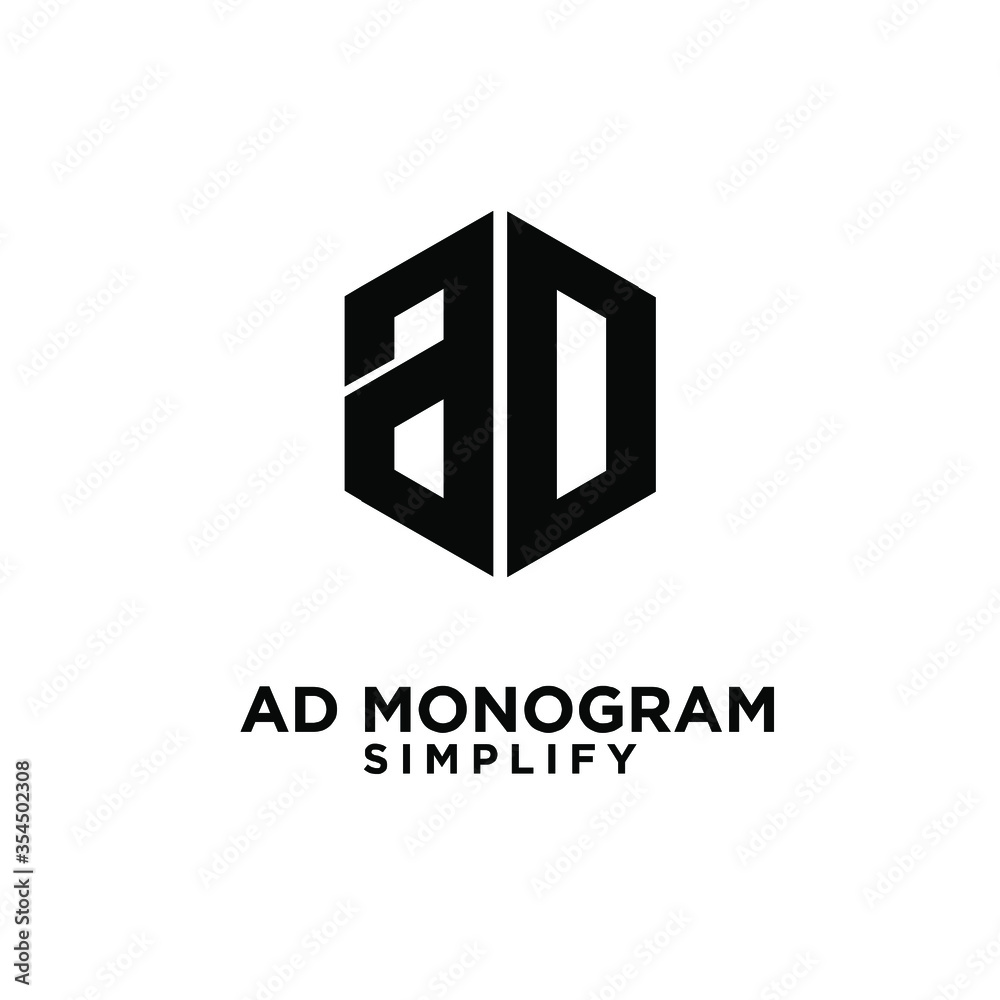 ad hexagon initial letterblack white luxury logo icon design ad hexagon initial letterblack white luxury logo icon design