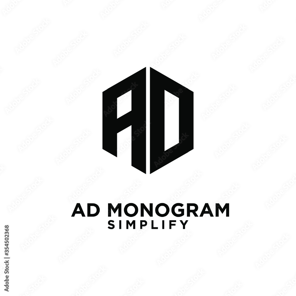 ad hexagon initial letterblack white luxury logo icon design ad hexagon initial letterblack white luxury logo icon design