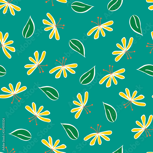 Vector Spring Daisy Repeating Pattern. Perfect for fabric, Scrapbooking and Wallpaper.
