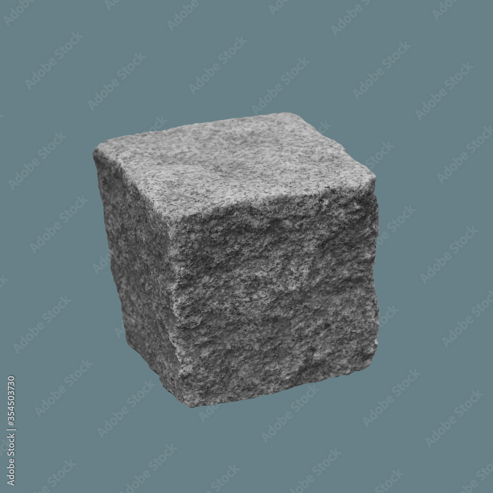 Cobblestone cube made of granite. Cobblestone cube made of granite.
