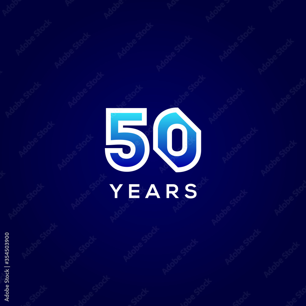 50 Years Anniversary Gradient Number Vector Design 50 Years Anniversary Gradient Number Vector Design