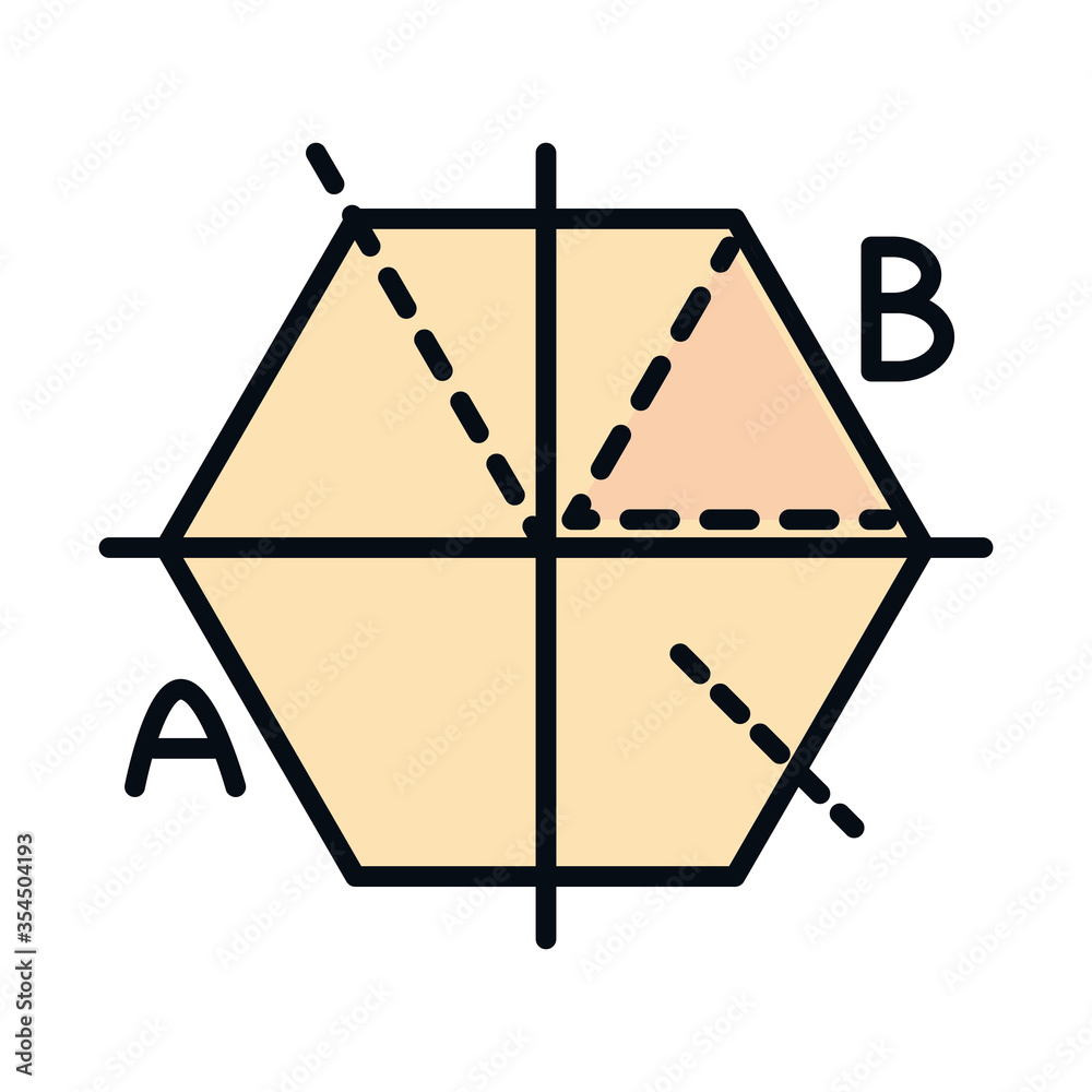 math education school science algebra graph line and fill style icon