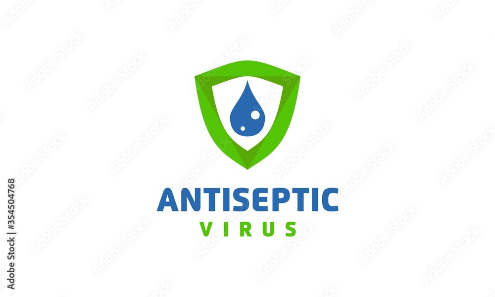 Creative antiseptic virus and antibacterial with shield for healthy logo design vector. Protection campaign or measure from coronavirus or COVID 19 protection logo. Creative antiseptic virus and antibacterial with shield for healthy logo design vector. Protection campaign or measure from coronavirus or COVID 19 protection logo.