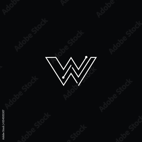  Professional Innovative Initial WN logo and NW logo. Letter WN NW Minimal elegant Monogram. Premium Business Artistic Alphabet symbol and sign
