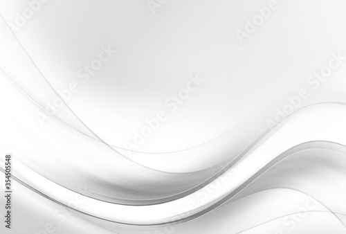 Awesome white and grey abstract background. Futuristic motion soft waves design. Modern business style. © SidorArt