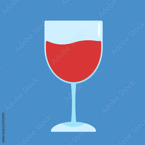 A glass of red wine, vector illustration