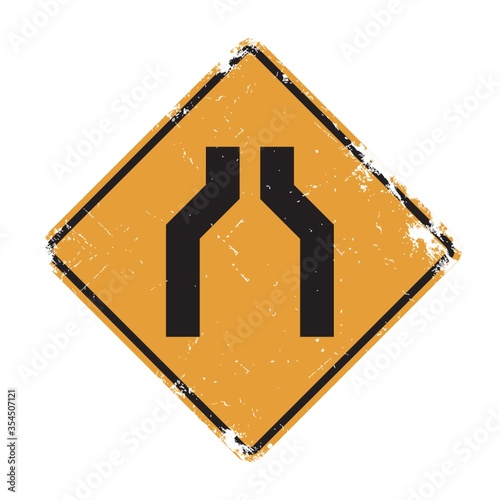 One lane road sign