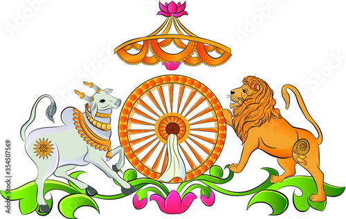 Logo design as digital art of "AHIMSA PARMO DHARMA".     