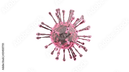 red blood cells, virus or bacteria cell isolate on white background, 3D rendering