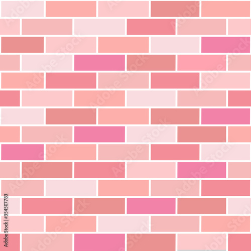 Pink brick seamless pattern background. © Chanakarn