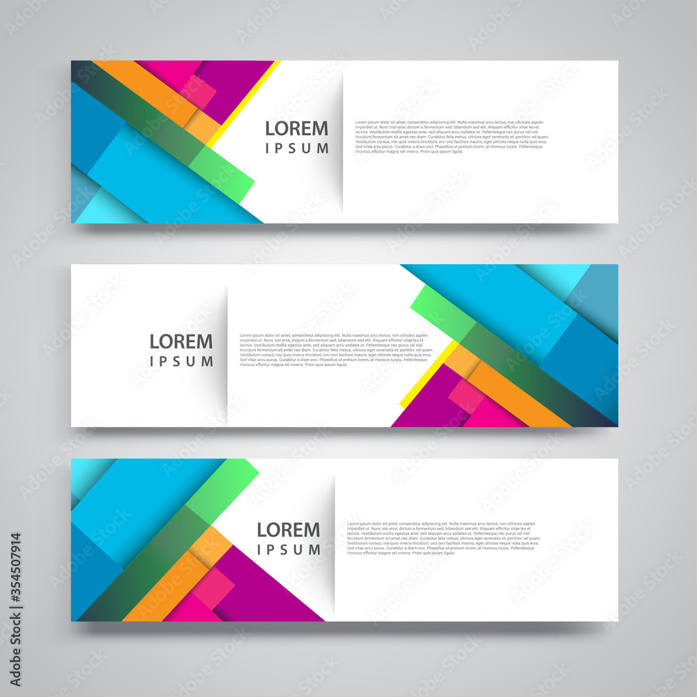 Naklejka premium Vector set abstract geometric design banner web template.