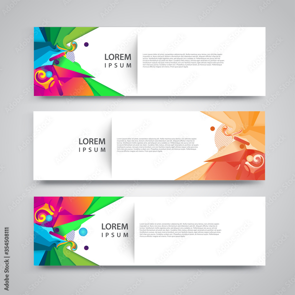 Vector set abstract geometric design banner web template. Vector set abstract geometric design banner web template.