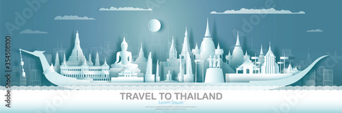 Travel Thailand top world famous palace and castle architecture.
