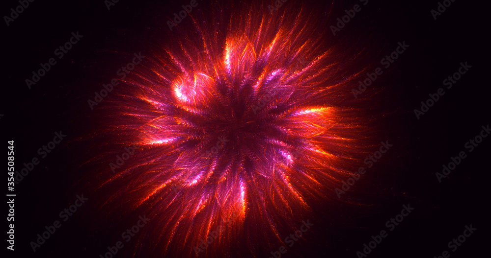 3D rendering abstract red fractal light background 3D rendering abstract red fractal light background