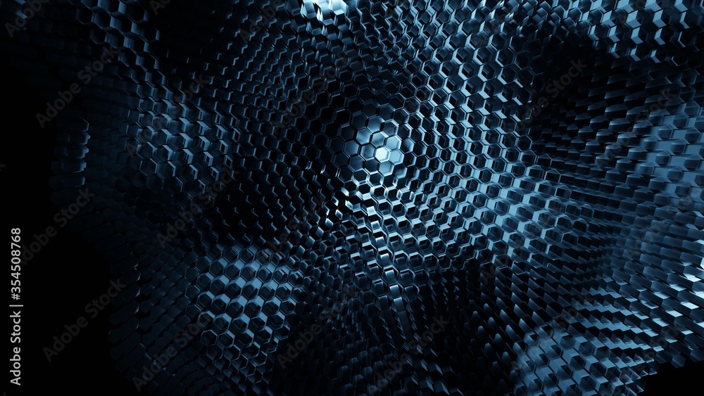 3D illustration Hexagon Sci-fi background for hi tech wallpaper, bussiness card or presentation 3D illustration Hexagon Sci-fi background for hi tech wallpaper, bussiness card or presentation