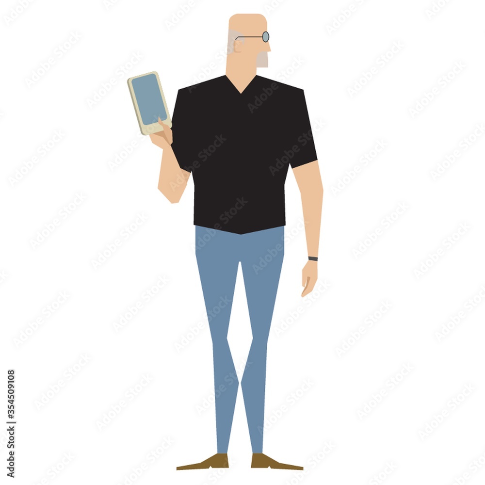 Man holding tablet Man holding tablet