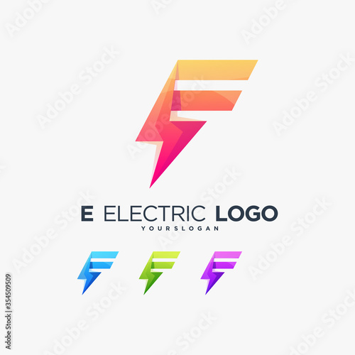 e electric logo lights energy