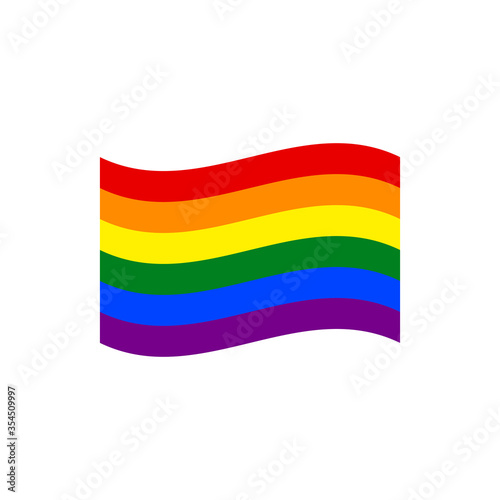 Wavy pride flag icon. LGBTQ symbol modern  simple  vector  icon for website design  mobile app  ui. Vector Illustration