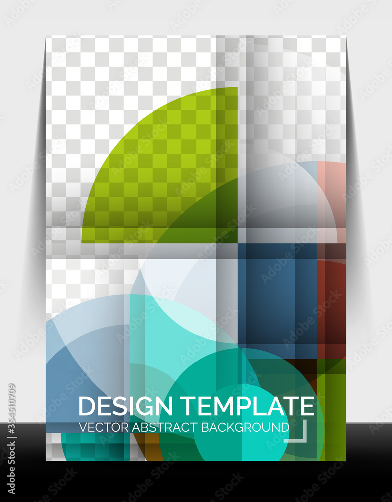 A4 flyer annual report circle design, vector background print template A4 flyer annual report circle design, vector background print template