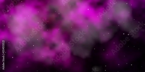 Dark Pink vector background with small and big stars. Decorative illustration with stars on abstract template. Pattern for new year ad, booklets. © Guskova