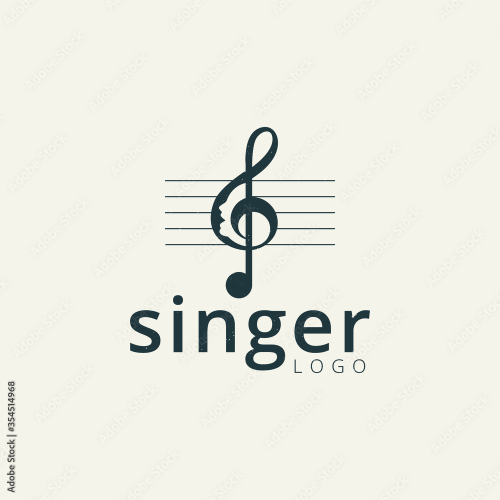 Obraz premium Singer or choir logo design template 