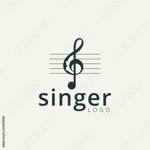 Singer or choir logo design template 