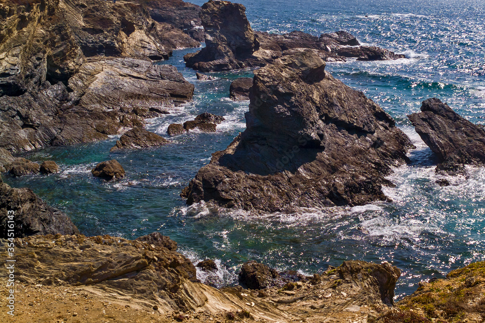 view of the rocky coast of Portugal